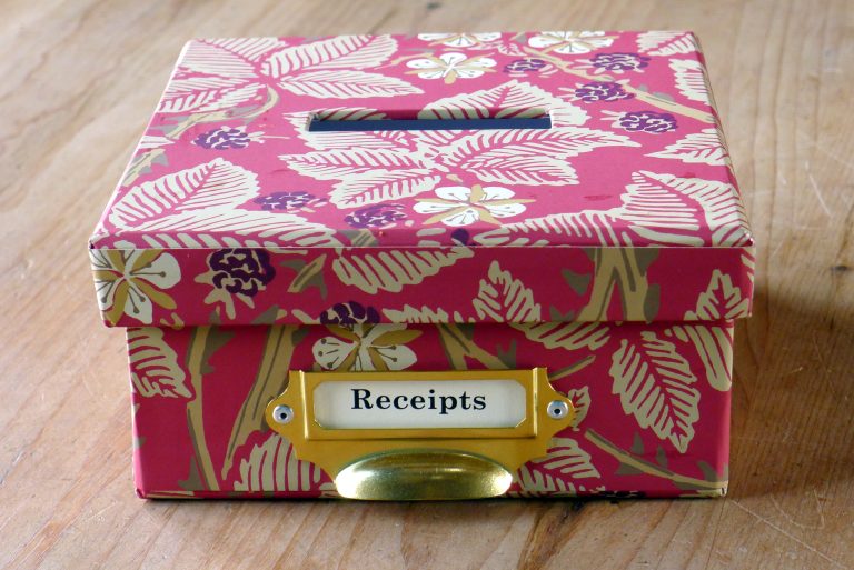 Receipt Boxes in William Morris Bramble Red